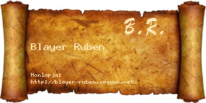 Blayer Ruben névjegykártya